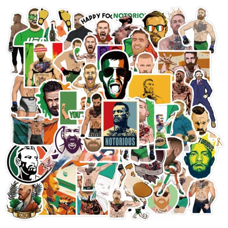 10/30/50pcs athlète de combat Connor Mcgregor Graffiti autocollants Champion de boxe étanche Skateboard valise de voyage téléphone