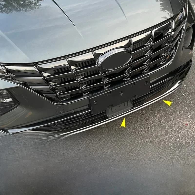 Moulage de pare-chocs avant et inférieur de voiture, revêtement d'habillage de gril de course, autocollant de garniture, bandes de style, accessoires pour Hyundai Tucson 2021 – 2024