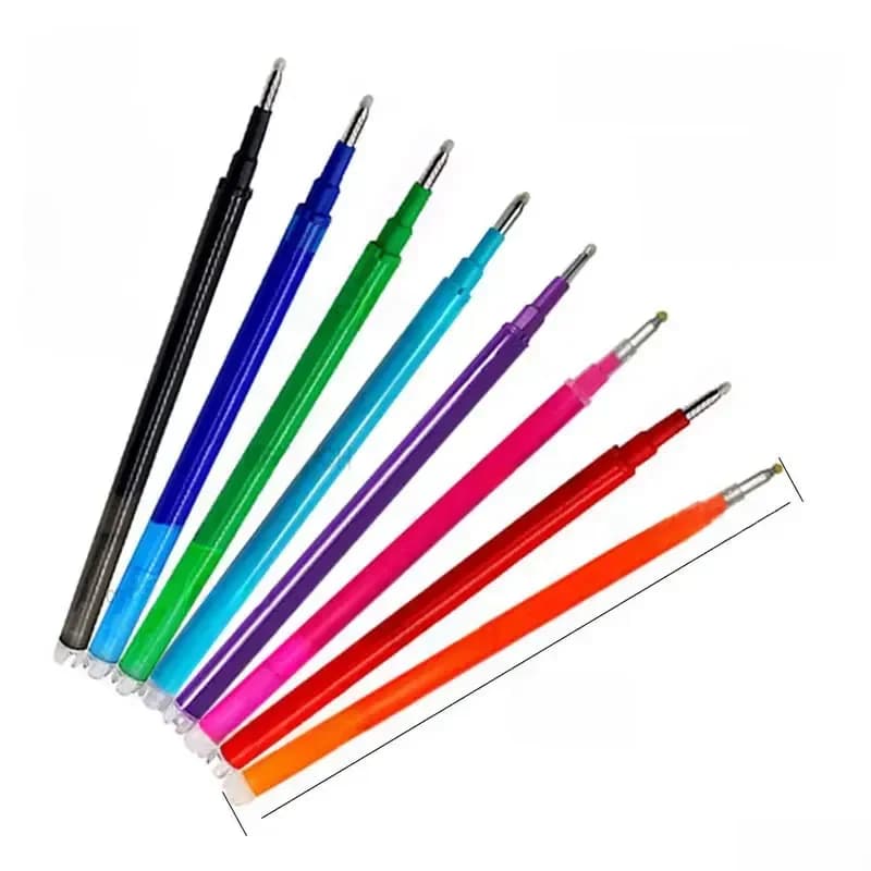 Recharge de stylo gel effaçable avec poignée lavable, encre bleue et noire, pointe conique, bureau, école, écriture, papeterie, plus récent, ensemble de 8 pièces, 0.7mm