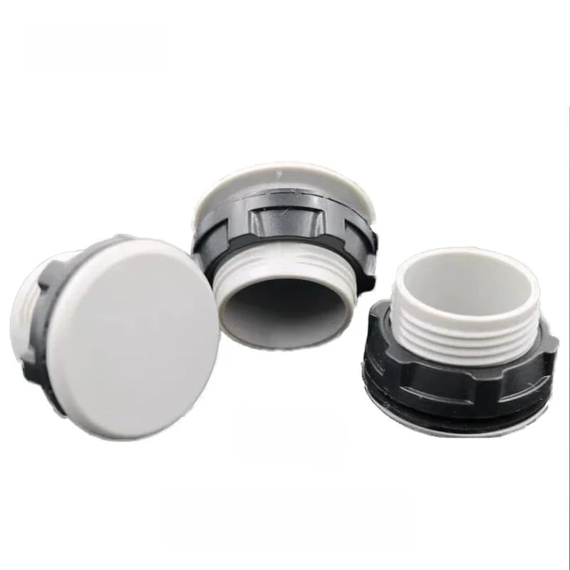 Bouchon en plastique pour trou de 22 mm, bouton ABS de 16 mm, noir/gris, anti-poussière, étanche, pour blocage de trou de 30 mm dans les armoires de distribution