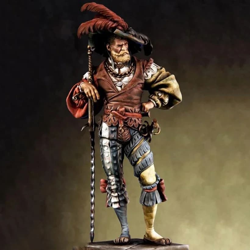Figurine en résine d'officier ancien à assembler soi-même, modèle non peint, échelle 1/18