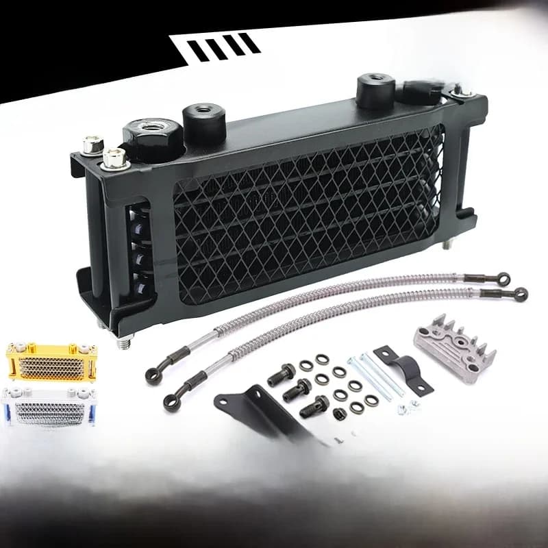Ensemble de refroidisseur d'huile de radiateur de refroidissement d'huile de moto pour 50 70 90 110 125 140cc Dirt Bike Monkey Bike DAX Pocket Bike ATV moteur
