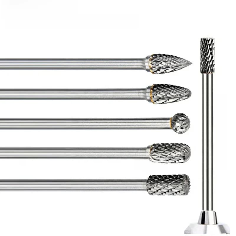 Fraises en carbure 6x8m 100mm Extra Long 1/4 tige sculpter Grinde outil abrasif coupe rotative râpe fichier fraise perceuse bois métal