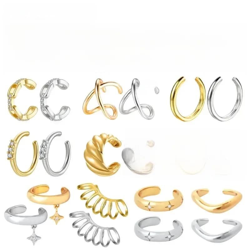 Boucles d'oreilles Punk plaquées or 24 carats/argent 925, 1 pièce, Clip conque pour femmes grimpeurs, sans Piercing, faux Cartilage