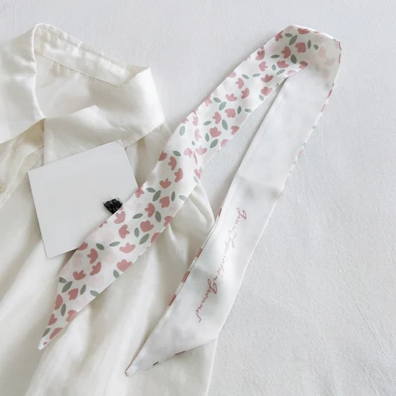 Petit foulard de cheveux de fruits d'impression coréenne pour femmes, écharpes maigres, doux, multi-fonction, cheveux, bande de sauna