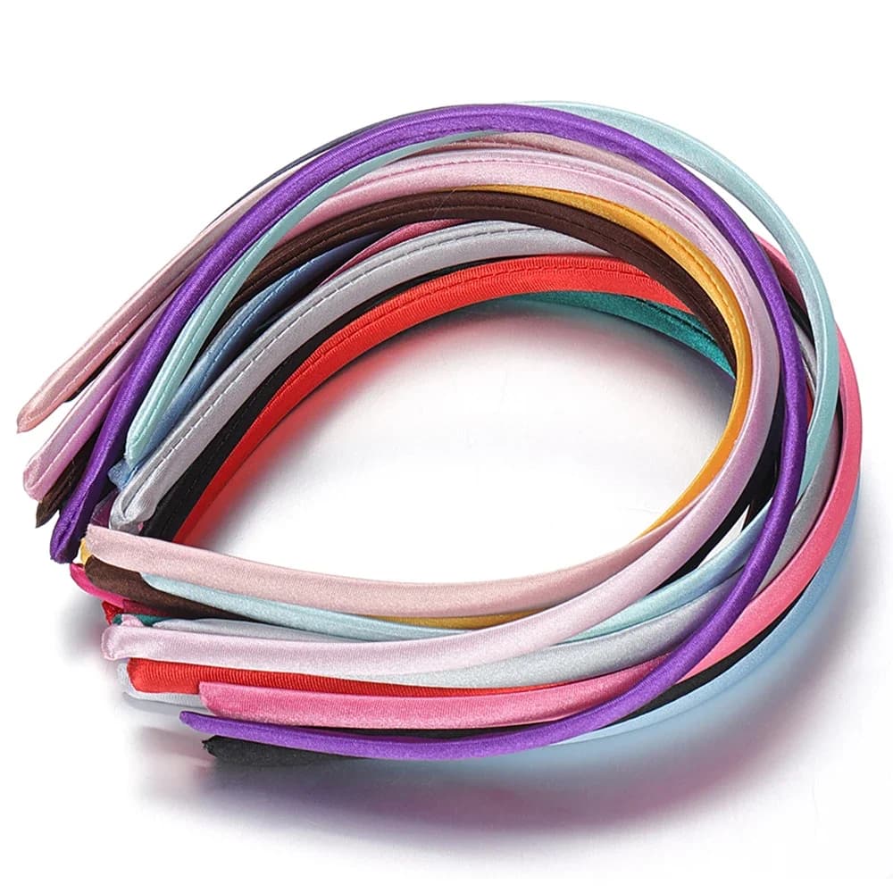 10 pièces 9mm tissu bandeau cheveux tête cerceau bandeau bandeau coloré chapeaux pour Base vierge réglage cheveux bijoux bricolage accessoires
