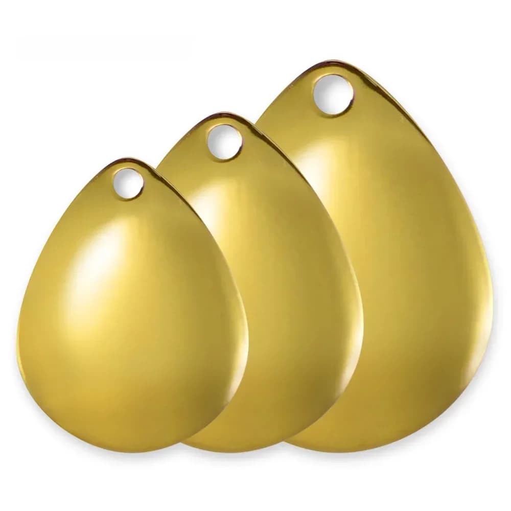 COUNTBASS 50pcs taille 0-6 lames de Spinner Colorado en acier plaqué or finition lisse pour Spinnerbaits pièces de fabrication de leurres de pêche