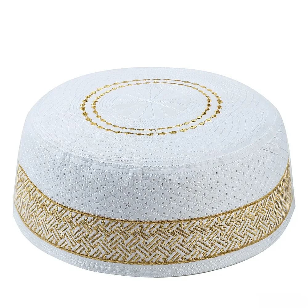 Chapeau de prière musulman pour hommes, broderie en coton, chapeaux indiens, accessoires vestisensislamiques, casquettes arabes du Moyen-Orient