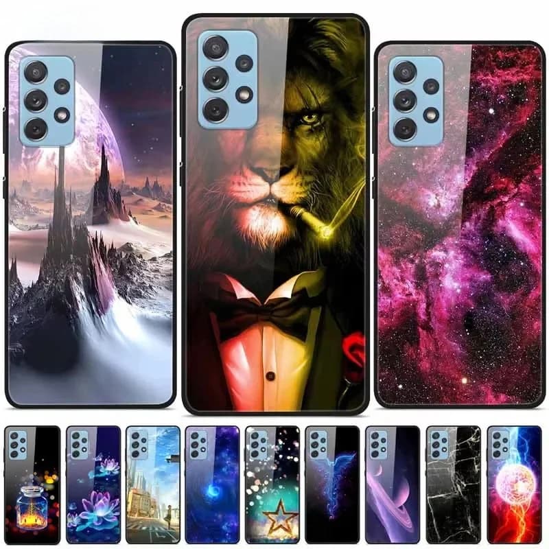 Coque rigide en verre trempé pour Samsung Galaxy, compatible modèles A52, A72, A72, A52, A72, 2021