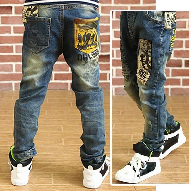 IENENS garçons jean pantalon enfant Denim pantalons longs printemps automne vêtements 4-11 ans enfants pantalons décontractés jeune garçon Stretch jean