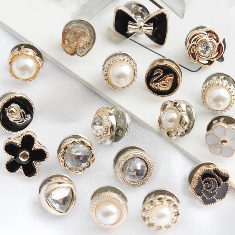 10 pièces couture gratuite perle strass bouton broche prévenir l'exposition accidentale boutons broches broches Badge boutons de manchette bouton de chemise