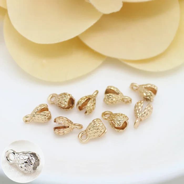 (3330) 20 pièces 4.3x7.5MM 24K couleur or plaqué laiton fil cordon fil couvercle fermoirs haute qualité bijoux à bricoler soi-même résultats accessoires