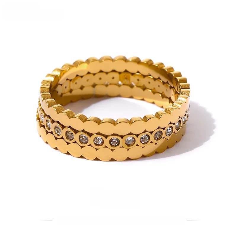Yhpup-Bague ronde en acier inoxydable pour femme, bijoux exquis, bling cubique, contre-indiqué, tempérament, cadeau de mariage, cone, SION L