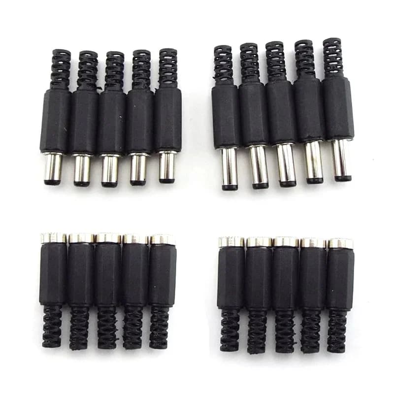Connecteurs d'alimentation DC femelle-mâle 5,5 mm x 2,1 mm 5,5x2,5 mm, adaptateur de prise femelle-mâle, fil 5525 5521