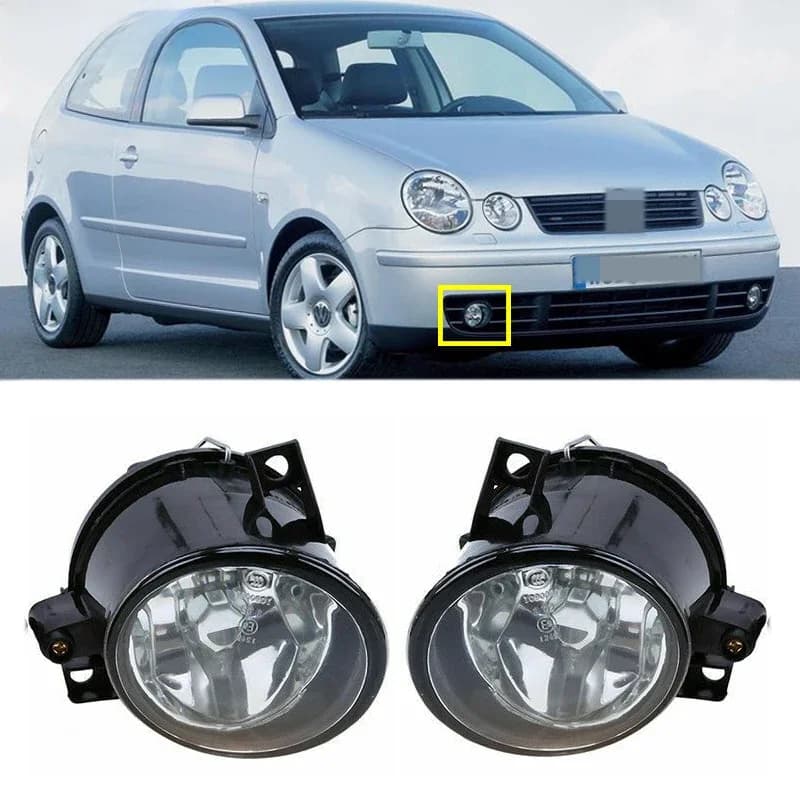 Feux antibrouillard avant de voiture, feux antibrouillard halogènes pour Volkswagen POLO 9N / MK4 2001 2002 2003 2004 H3 12V 55W, ensemble de phares antibrouillard de conduite