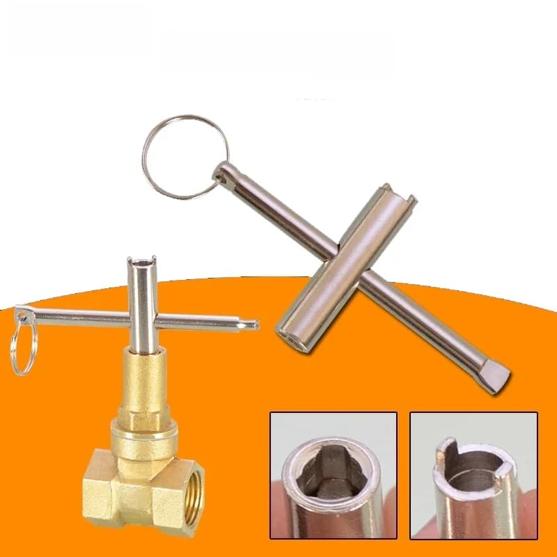 Clé d'eau du robinet, compteur d'eau, clé de assujetavant, vanne à glissière triangulaire, antivol, clé de commutateur, conducteur de clé, clé