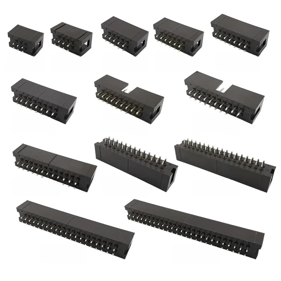 Connecteur PCB à double espacement, prise mâle, boîte IDC, sauna, ISP, droit, IRC, DC3, 2.54mm, 6 broches, 10 broches, 16 broches, 20 broches, 26 broches, 34 broches, 40/50 broches, 10 pièces
