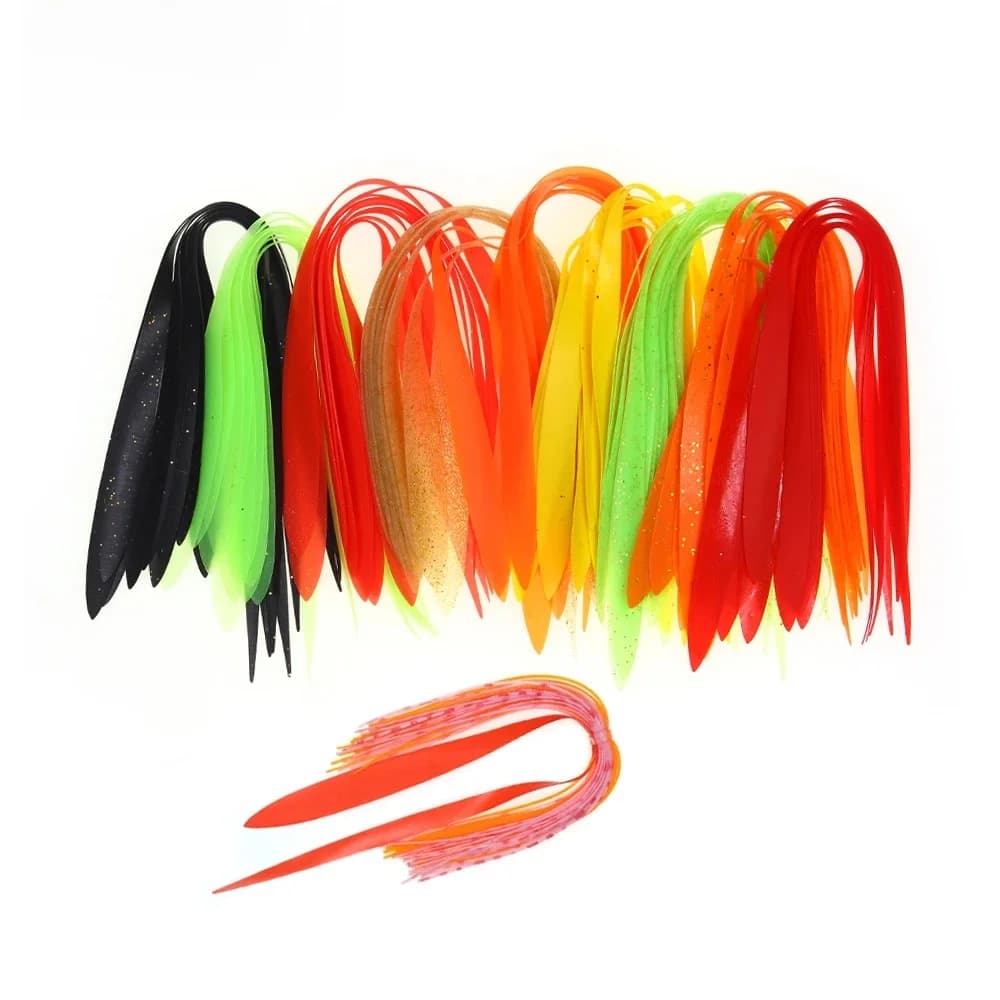 Ellllv 10 pièces banderoles droites en Silicone largeur dégradée jupes en Silicone pêche Spinnerbait Buzzbait Jig leurre matériel de fabrication