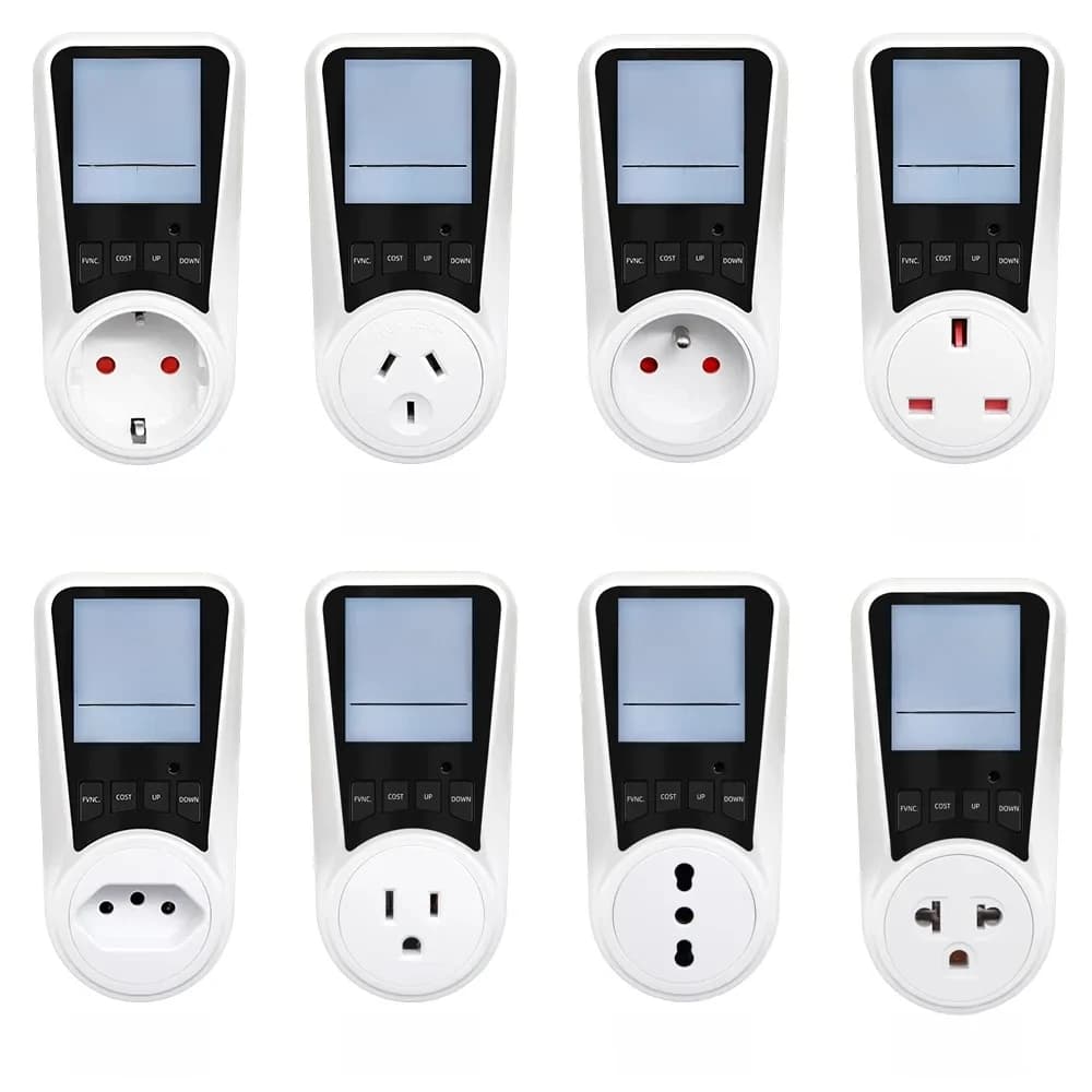 Wattmètre numérique 220V AC EU, compteur de puissance LCD, compteur de consommation électrique, prise de puissance Kwh, Test d'énergie FR US BR, analyseur de puissance