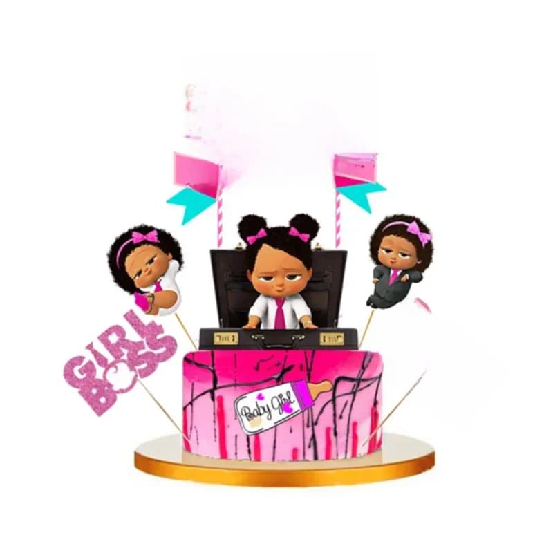 Belle fille patron joyeux anniversaire gâteau Topper mignon bébé garçon Cupcake Toppers pour enfants fête d'anniversaire gâteau décorations bébé douche