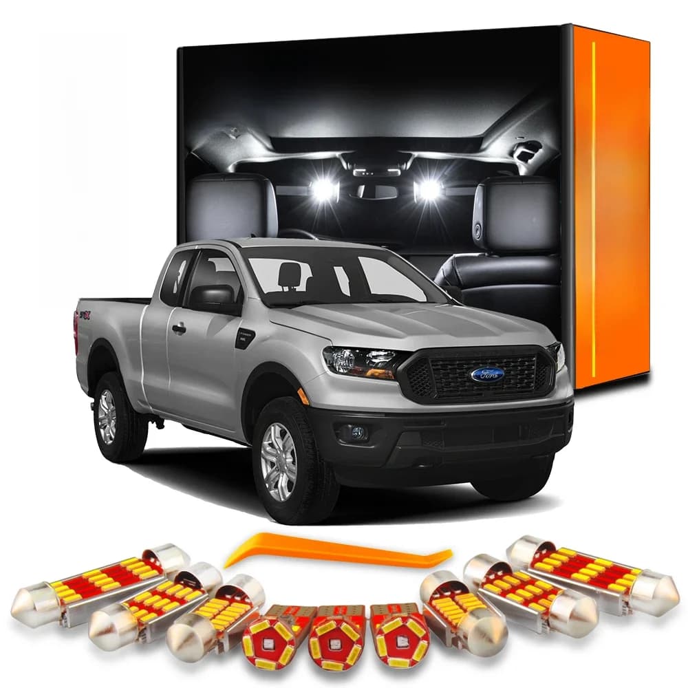 Pour Ford Ranger 1989-2018 2019 2020 2021 Ampoules LED Canbus pour éclairage intérieur et coffre, sans erreur, accessoires d'éclairage automobile