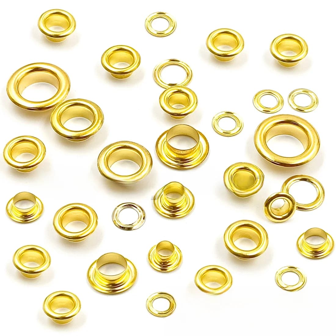Oeillets métalliques avec trou de couleur or, 100 pièces, avec rondelle pour l'artisanat du cuir, accessoires de bricolage, vêtements, casquette, sac, étiquettes, ceinture de chaussures