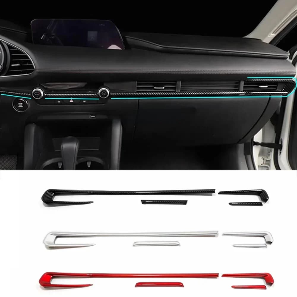 Autocollant de voiture pour Console intérieure, contrôle Central de Navigation, cadre de garniture de climatisation pour Mazda 3 Mazda3 Axela M3 2019 2020 2021 2022