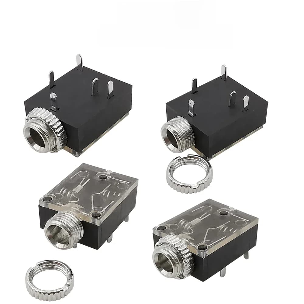 Connecteur de montage sur panneau, 5 broches, Jack 3.5mm, Jack PJ-324M, Audio stéréo, adaptateur pour casque d'écoute, PCB, PJ324M, 3.5MM