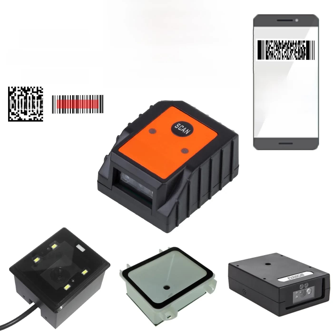 Scanner de codes-barres USB série TTL RS232 de taille mini, lecteur de codes-barres auto-inductif CCD/JO/QR, mini technologie de balayage automatique, paiement mobile