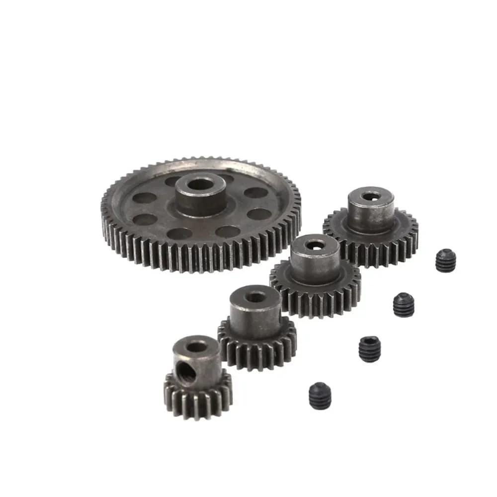 Engrenage différentiel à engrenage droit en métal 17-64T + 4 pièces, jeu de engrenages de moteur à pignon, pièces de rechange de rechange pour voitures RC HSP 1/10 94111 94123