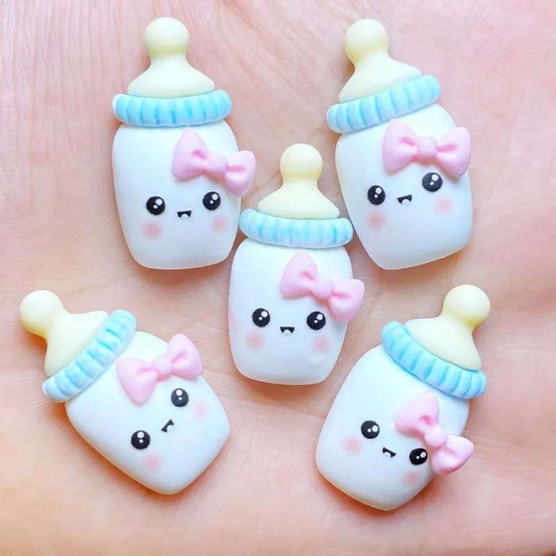 Bouteille de Simulation mixte Kawaii, 10 pièces, Cabochons en résine à dos plat, Scrapbooking, bijoux à bricoler soi-même, accessoire de décoration artisanale K68