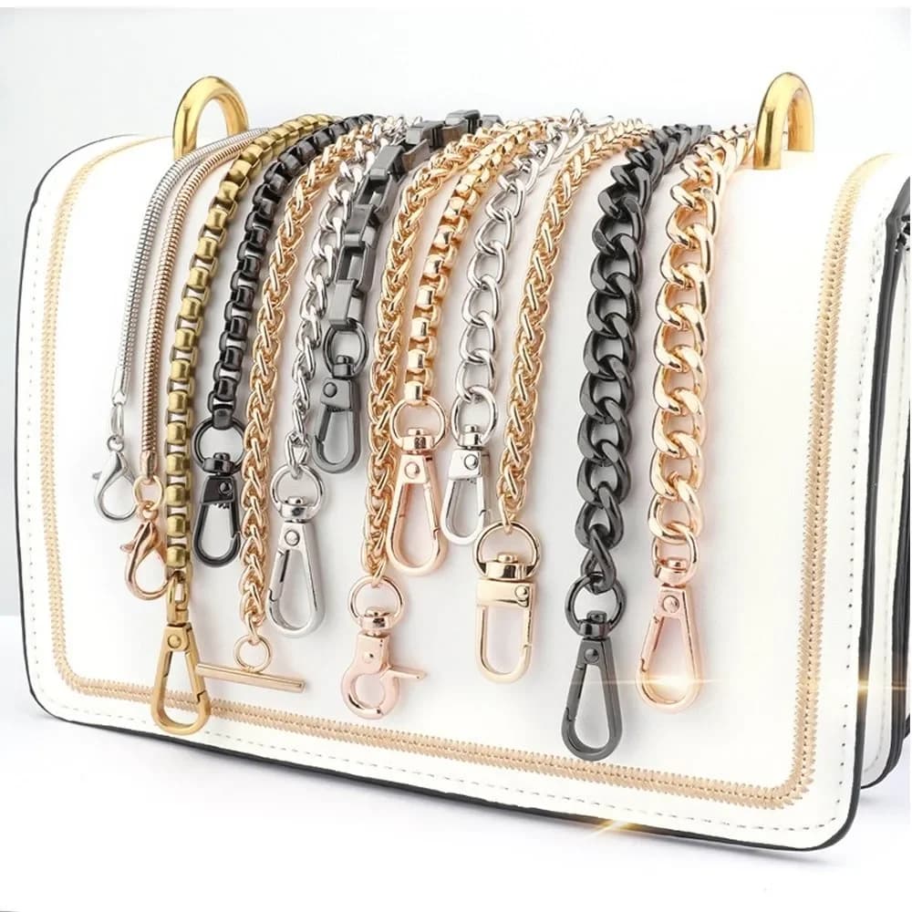 Accessoires de chaîne pour sac simple sangle d'épaule pour sac à dos pour femme sangle d'or pour sac latéral pour sac à dos en alliage de zinc accessoires de chaîne pour remplacement chaîne métallique