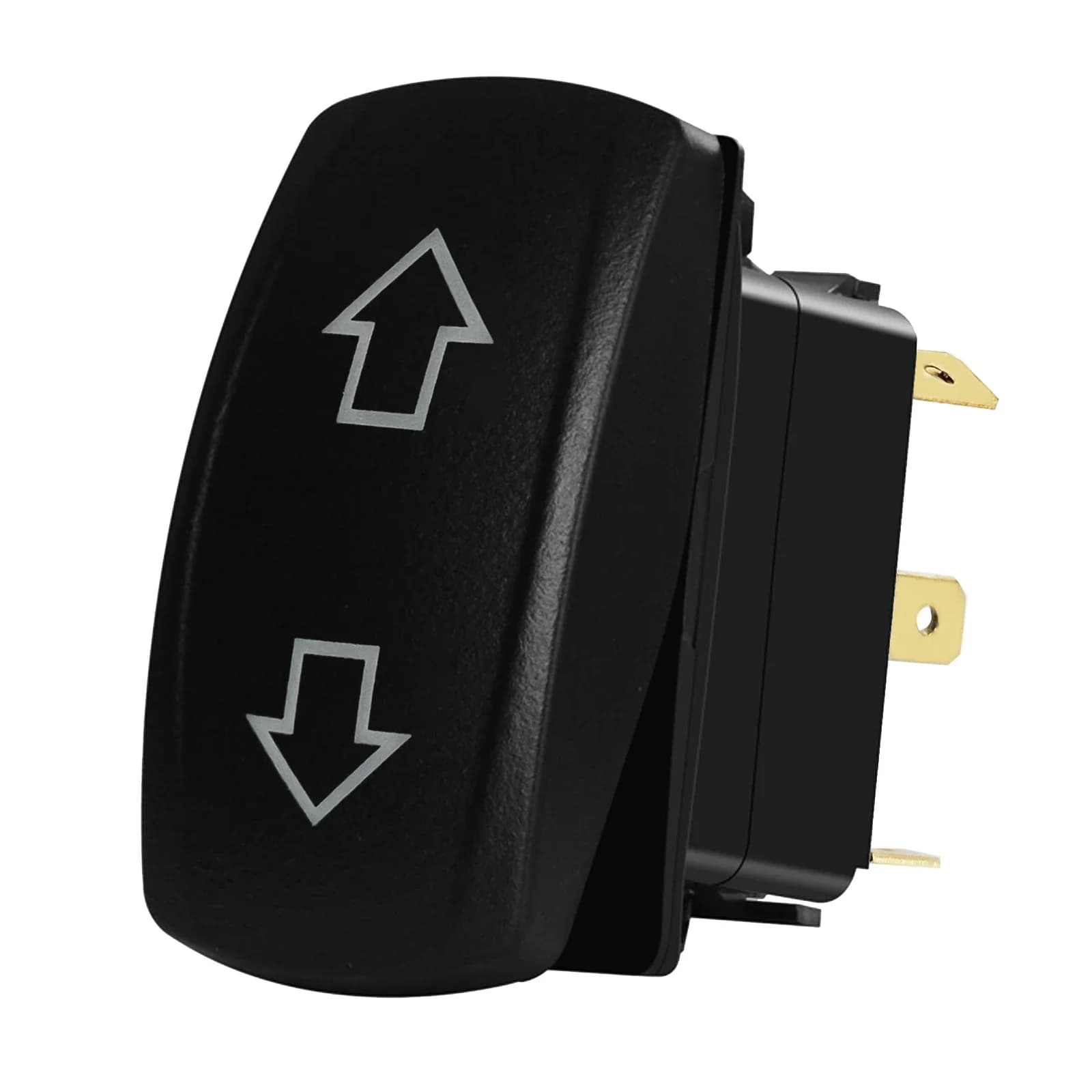 Interrupteur à bascule de polarité inversée pour moteur 12V DC, 6 broches DPDT, Marche-Arrêt-Marche (à enclenchement/momentané), LED bleue pour treuil de remorque, guindeau.