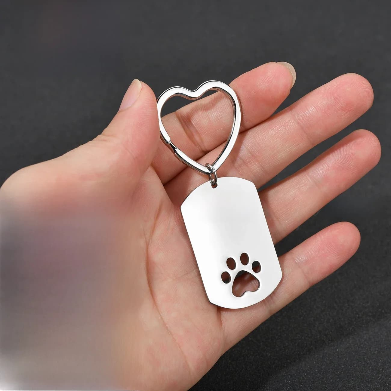 Sifisrri – porte-clés patte de chien personnalisé avec Photo, en acier inoxydable, pour femmes et hommes, bijoux à faire soi-même, cadeau