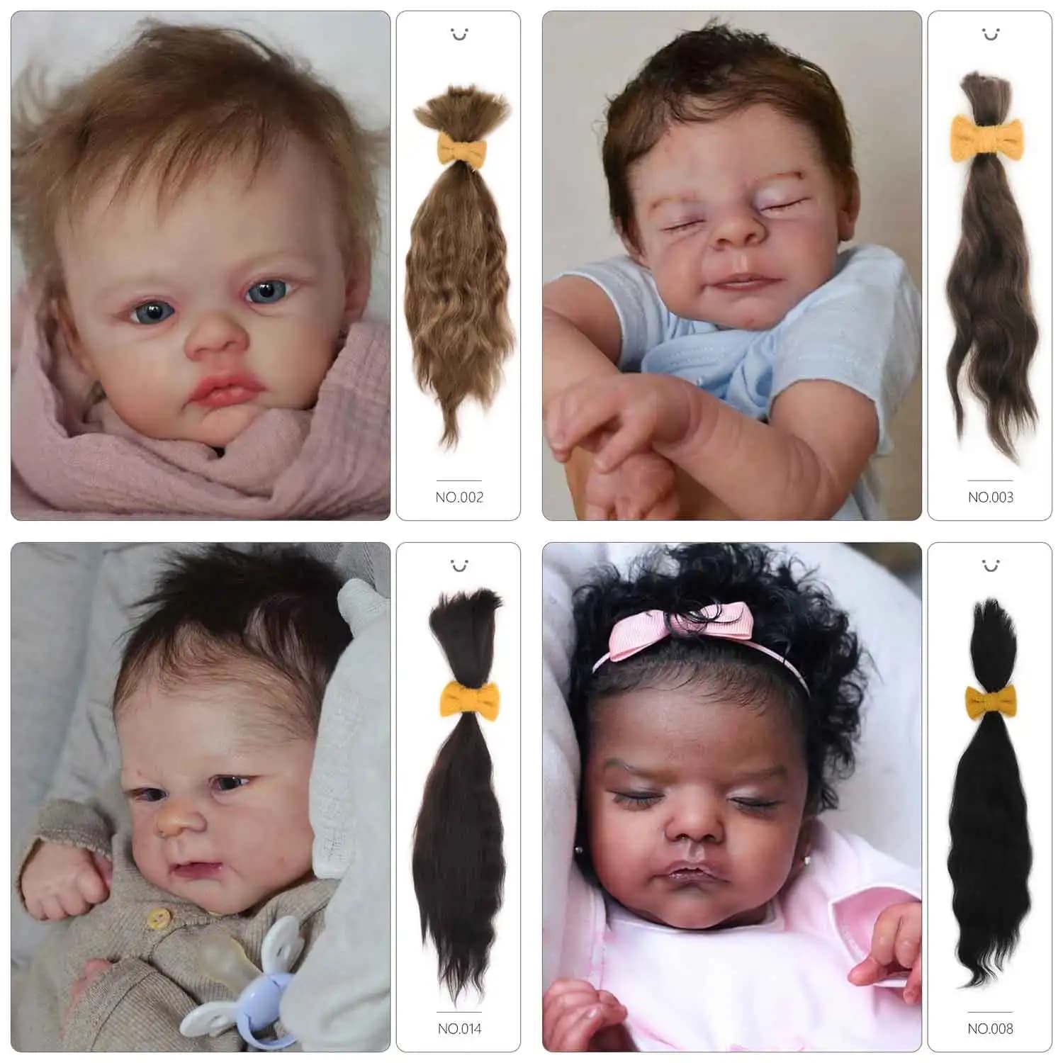 Mèches de cheveux en mohair Witdiy pour poupée reborn Blythe, cheveux de poupée biologiques faits à la main pour la réimplantation avec cuticules