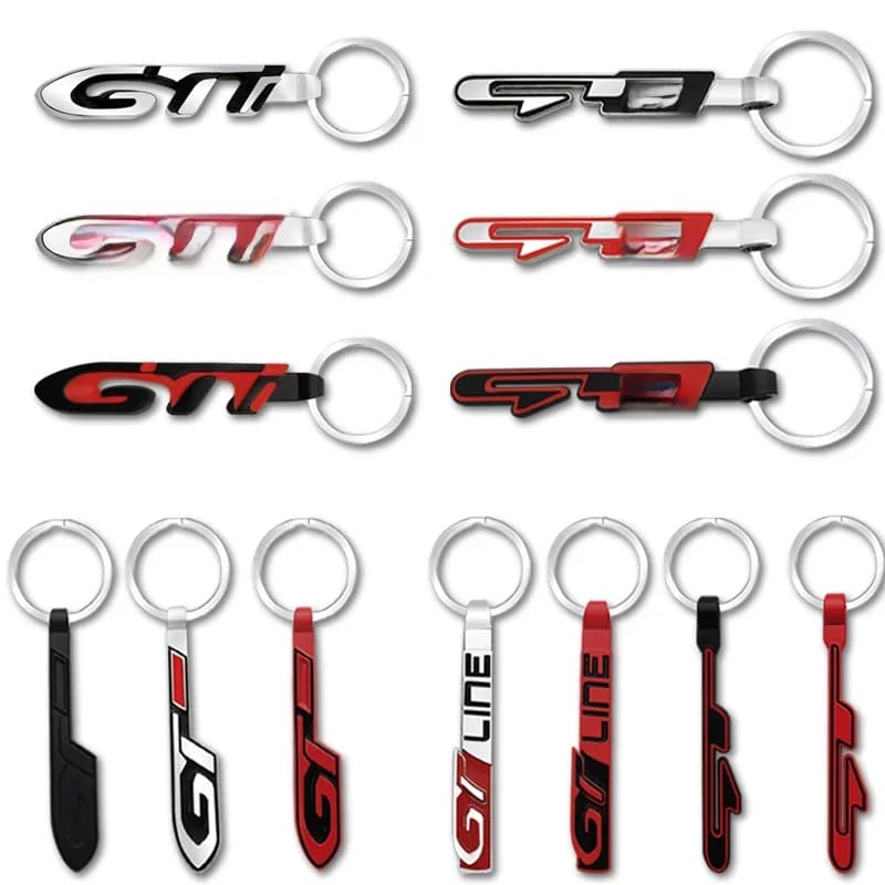 Porte-clés GT ligne emblème voiture porte-clés en métal porte-clés anneau pour Peugeot GTI 206 208 508 3008 KIA Forte Optima Picanto Stinger