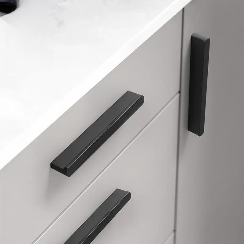 KAK-Poignée de meuble longue en alliage d'aluminium noir et or, accessoire de cuisine, à la mode