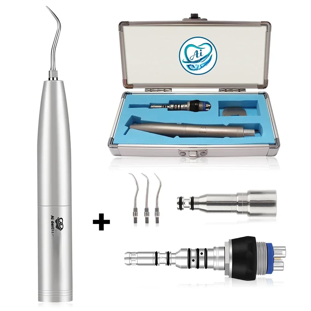 Détartreur dentaire sonique à Air, pièce à main, coupleur de Type Kvo, Kit de buse d'huile Non optique avec 3 pièces, pointes de mise à l'échelle, équipement de laboratoire AI-S970K-KCL6