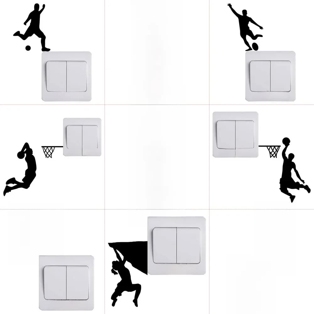 Décoration murale pour chambre d'enfants, autocollant de sport, Football, basket-ball, Tennis, patinage de figurines, surf, Yoga, escalade