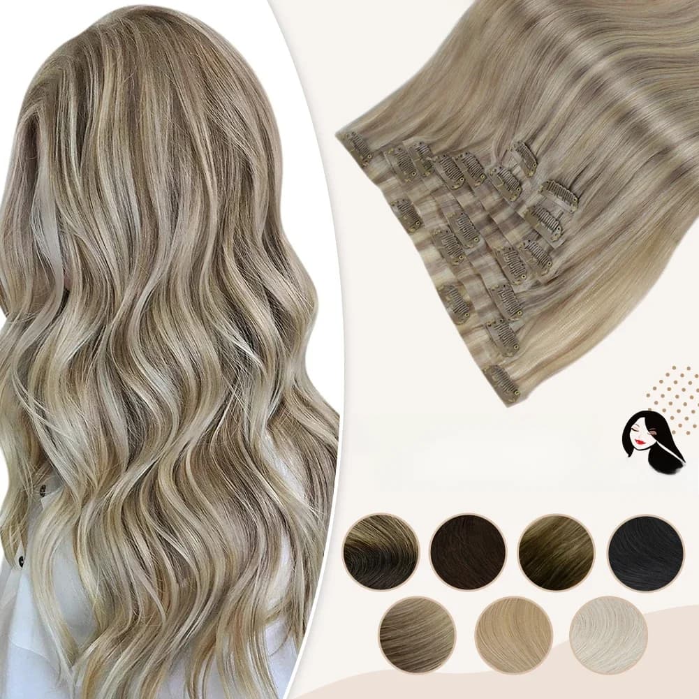 Extensions de cheveux naturels Remy, cheveux humains, Balayage, couleur Blonde, sans couture, Invisible, 100g