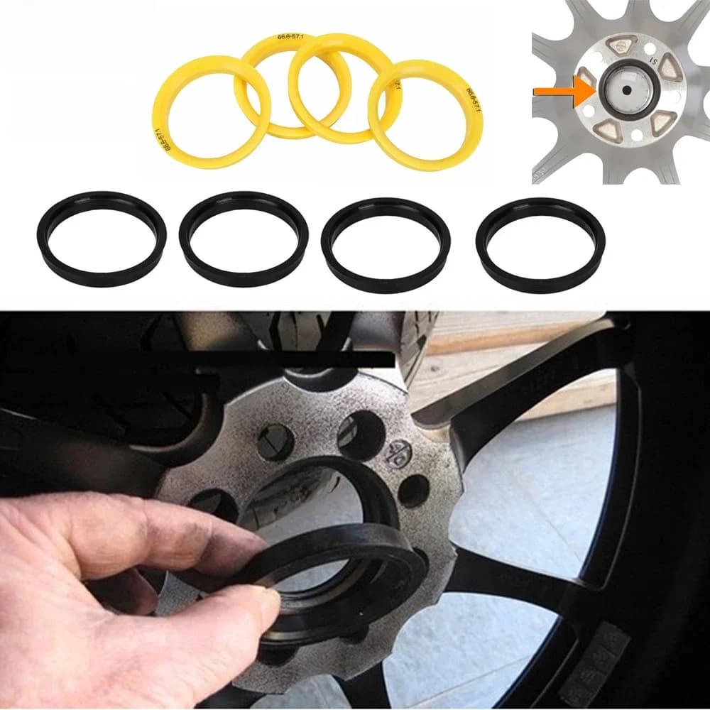 4 pièces/ensemble d'accessoires de voiture anneau central de moyeu de roue en plastique anneau de moyeu de roue de 73.1 à 67.1 OD = 73.1mm ID = 67.1mm anneau central de roue