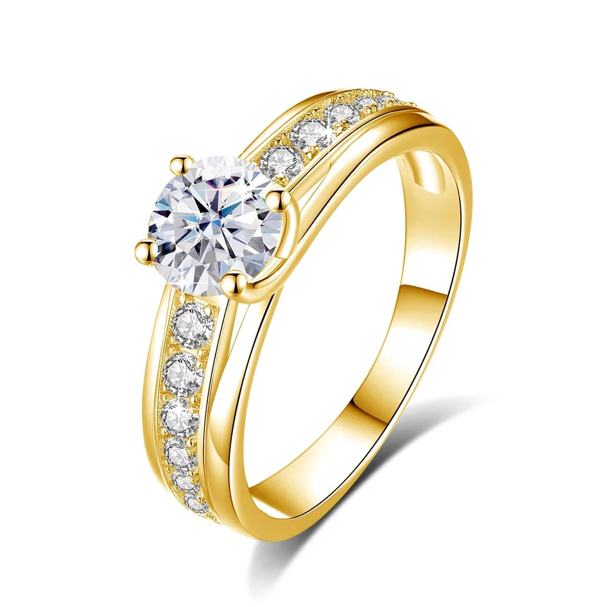 Bague de luxe en Moissanite 1 Carat pour femmes, argent massif 925 plaqué Rhodium, bijoux de mariage de luxe avec certificat, cadeau féminin tendance