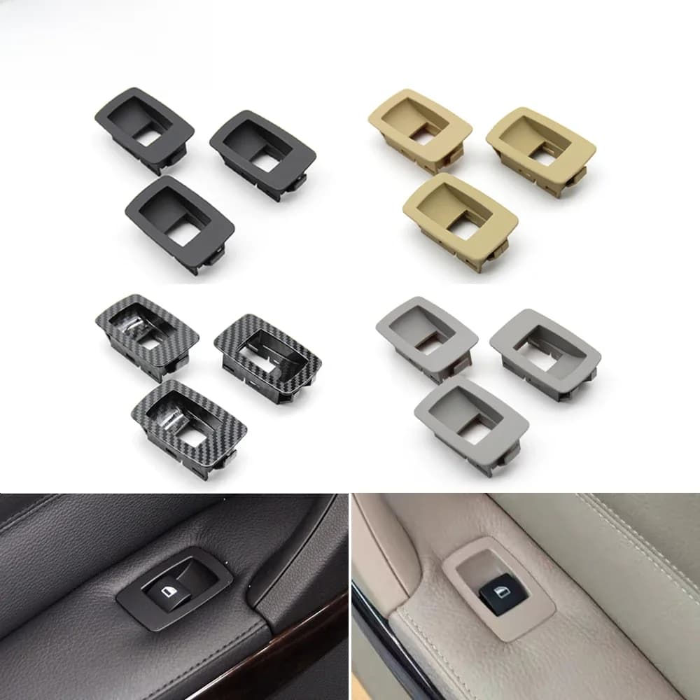 Panneau de couverture de commutateur de fenêtre de porte passager avant arrière, remplacement pour BMW Série 3, E90, E91, 316, 318, 320, 325, 328i, 2004-2012, 3 pièces