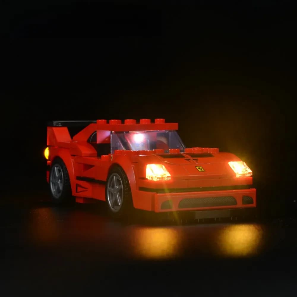 EASYLITE-Kit d'éclairage LED pour voiture 75890 Speed Champions F40, blocs de bricolage, jouets en briques uniquement, modèle non inclus