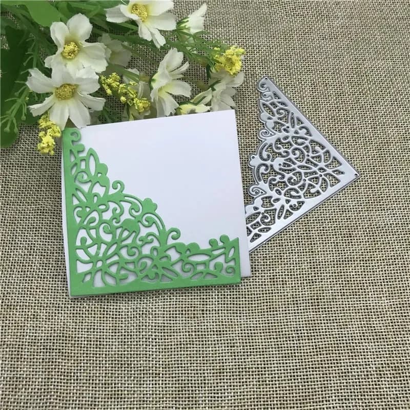 Matrice de découpe en métal de carte de dentelle de petite fleur, secoueur de chaîne de continent, clé en papier de coeur, carte d'artisanat de papier de JOScrapbook, coupeur de couteau d'art de
