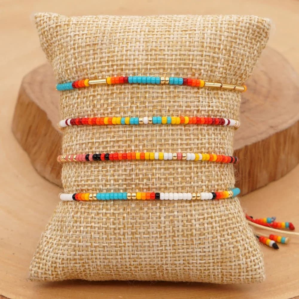 Coloré Miyuki minuscule Simple chaîne rouge bleu blanc délicat HandmaBracelede perlé t 2024 mode Style vacances PulseraGift