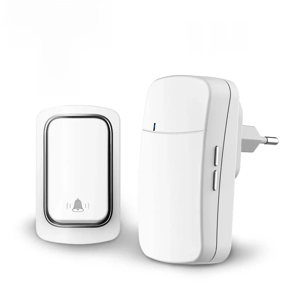 Sonnette sans fil SIXWGH, sans batterie, étanche, auto-alimentée, pour la maison et l'extérieur, sonnette cinétique