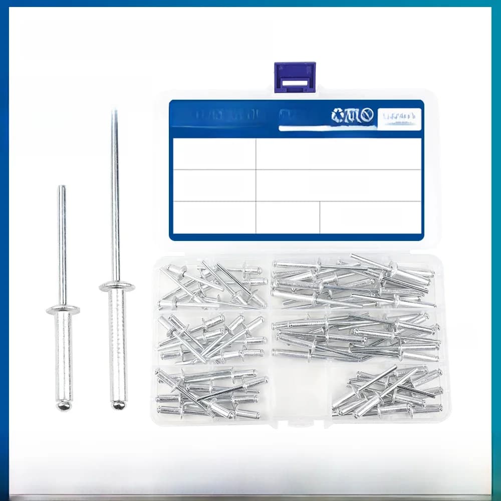 NINDEJIN Kit de Rivets aveugles en aluminium M3.2 M4 M4.8 tête de dôme Kit d'assortiment de Rivets Pop en aluminium ensemble de Rivets d'échappement