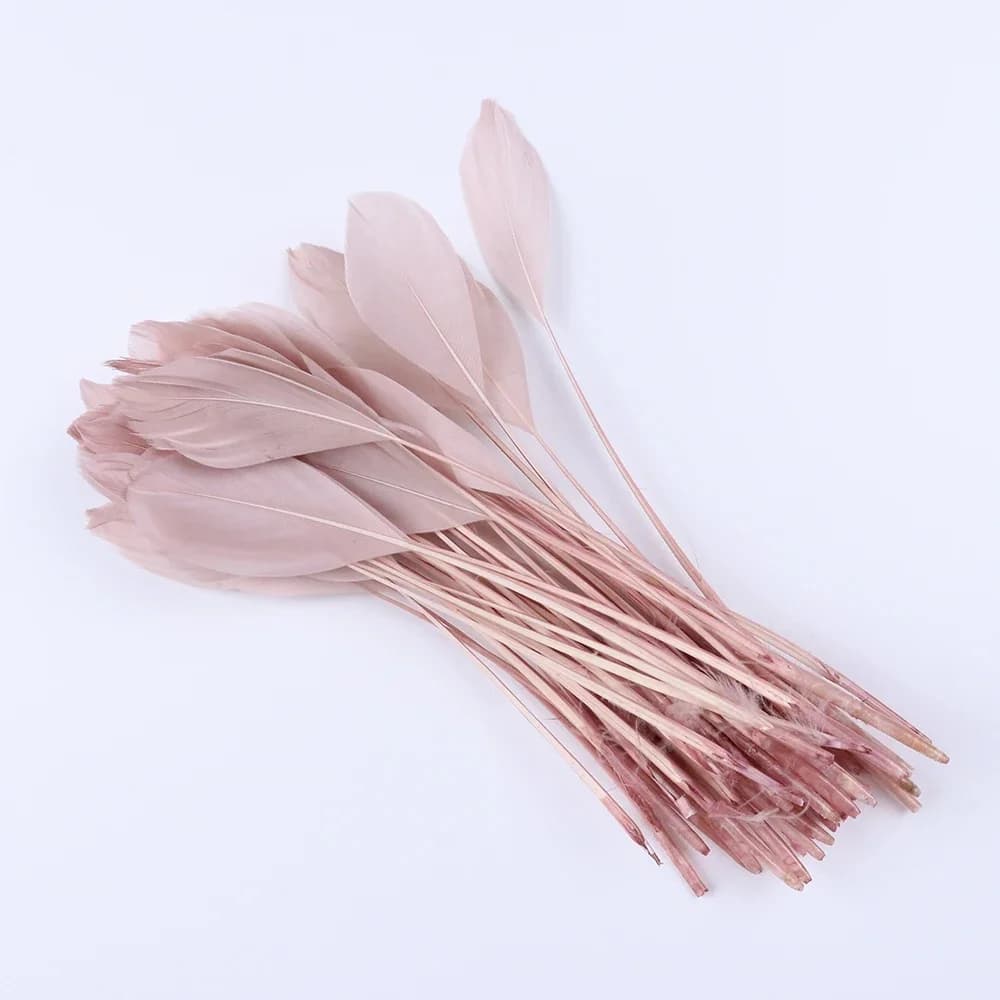 Plumes de canard roses en cuir teint, pour la décoration de bijoux et de boucles d'oreilles, 15-20 cm/6-8 pouces, magnifiques plumes de cygne pour travaux manuels, 50 pièces/paquet