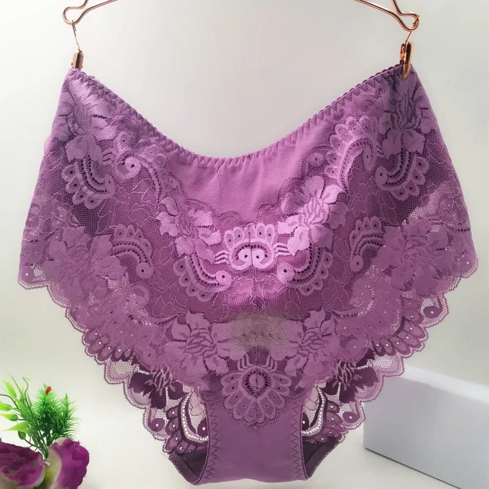 Sous-vêtement Chester en dentelle délicate pour femme, lingerie sexy, slip en coton, culotte taille haute, grande taille, 6XL, 7XL